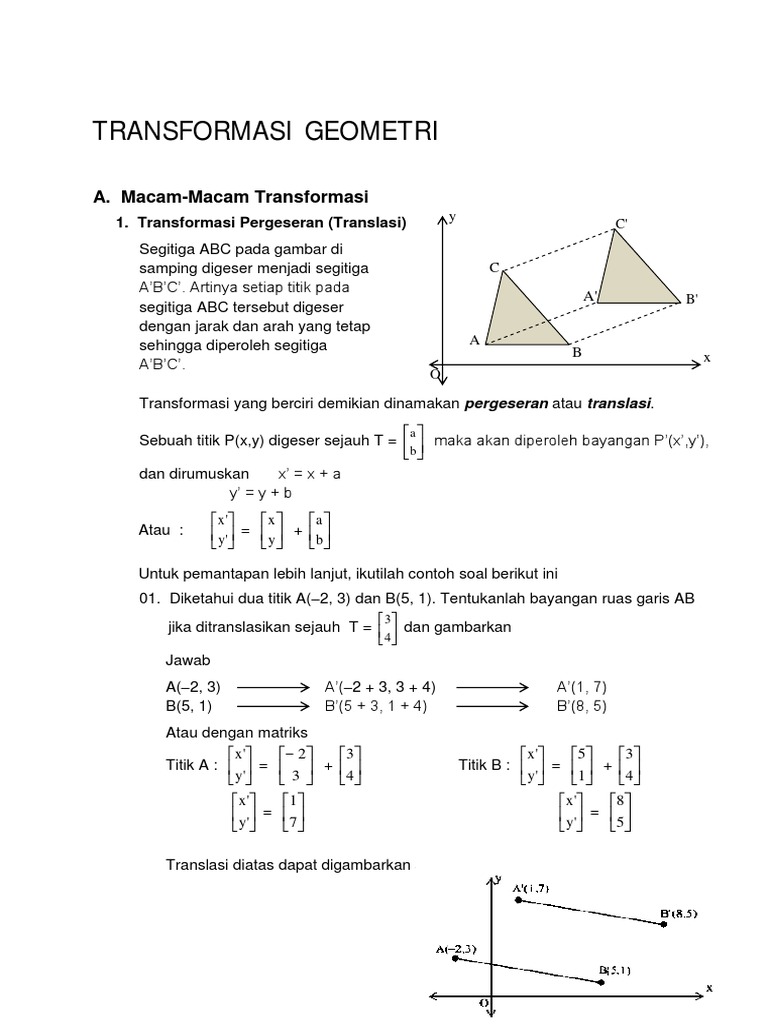 Macam-Macam Transformasi Translasi | PDF