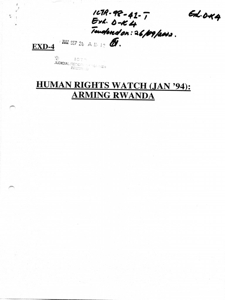 Human Rights W Arming Rwanda N'94 | PDF | Burundi | Peacekeeping