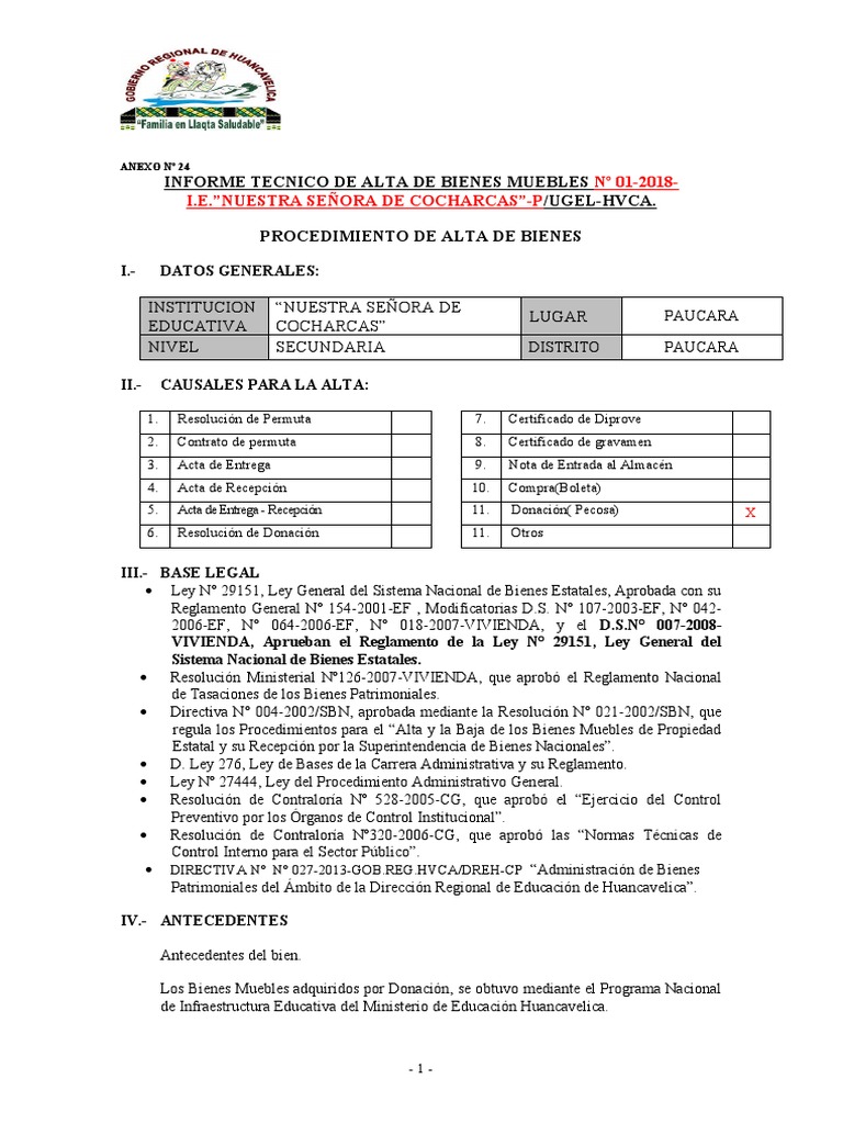 Modelo de Informe Tecnico de Alta Ugelh | PDF | Gobierno | Esfera pública