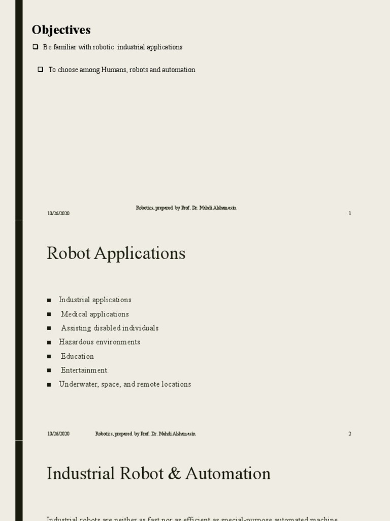 Chapter 2 Industrial Robot Applications | PDF | Robotics | Robot