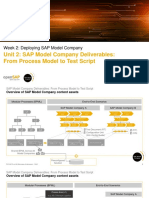 Unit 2: SAP Model Company Deliverables: From Process Model To Test Script