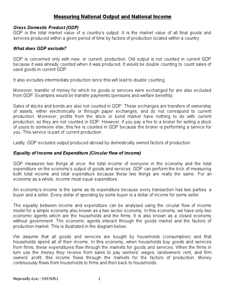 National Output and Income Measurement | PDF | Gross Domestic Product ...