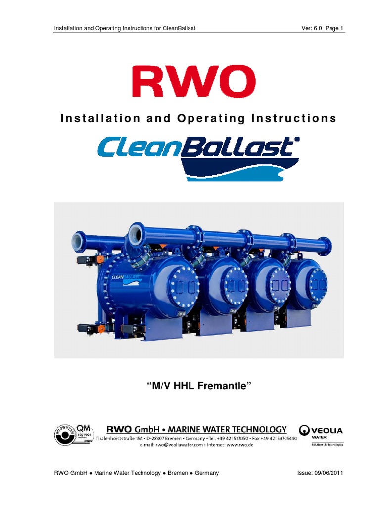 Ballast Water Treatment System PDF PDF Filtration Electrician