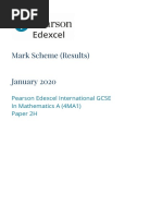 Mark Scheme (Results) January 2020: Pearson Edexcel International GCSE in Mathematics A (4MA1) Paper 2H