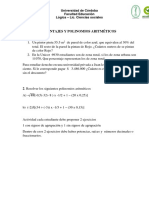 Taller Procentajes y Polinomios Aritmeticos Ciencias Sociales PDF