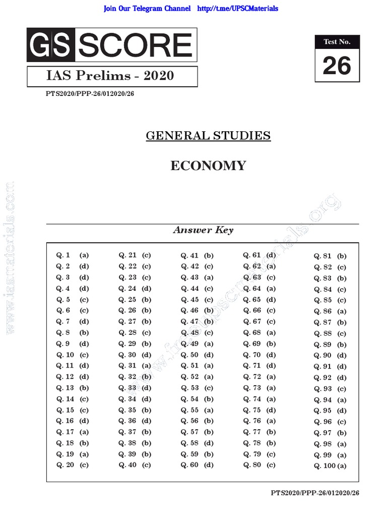 IAS Prelims - 2020: Economy | PDF | Inflation | Interest Rates