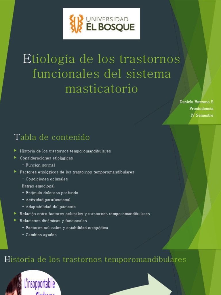 Etiología de Los Trastornos Funcionales Del Sistema Masticatorio | PDF ...
