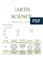 Earth Science: Evaluation