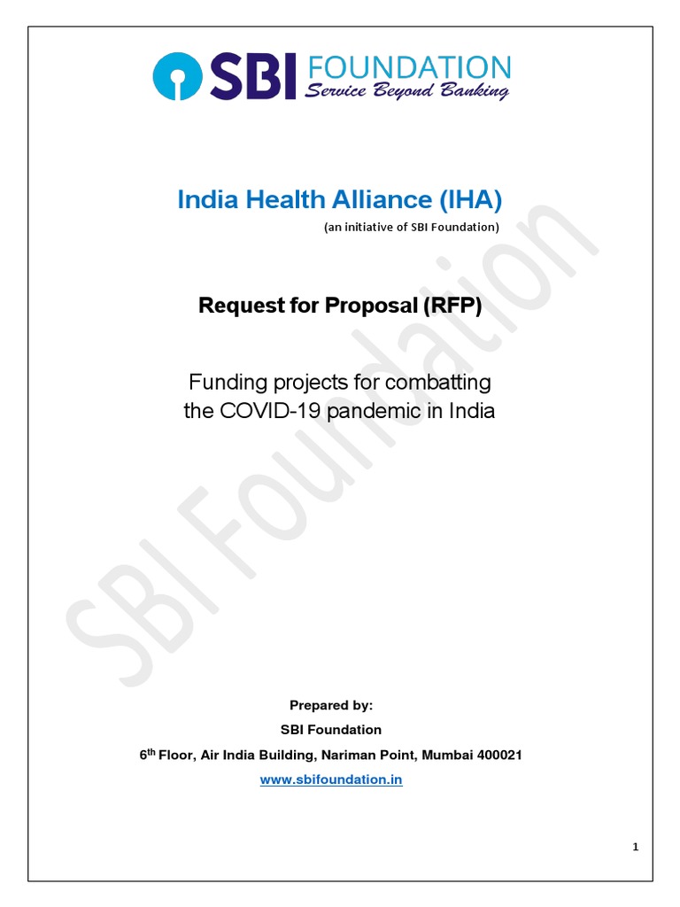 SBIF India Health Allaince Covid-19 RFP | PDF | Confidentiality ...