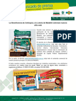La Beneficencia de Antioquia y La Loteria de Medellin Estrenan Nuevos Sitio Web PDF