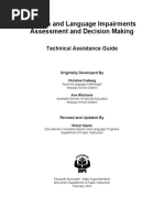 Speech and Language Impairments Assessment and Decision Making