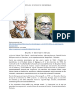Caricatura, Foto y Biografía de Gabriel García Márquez.