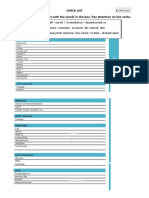 Check List Complete The Check List With The Words in The Box. Pay Attention On The Verbs