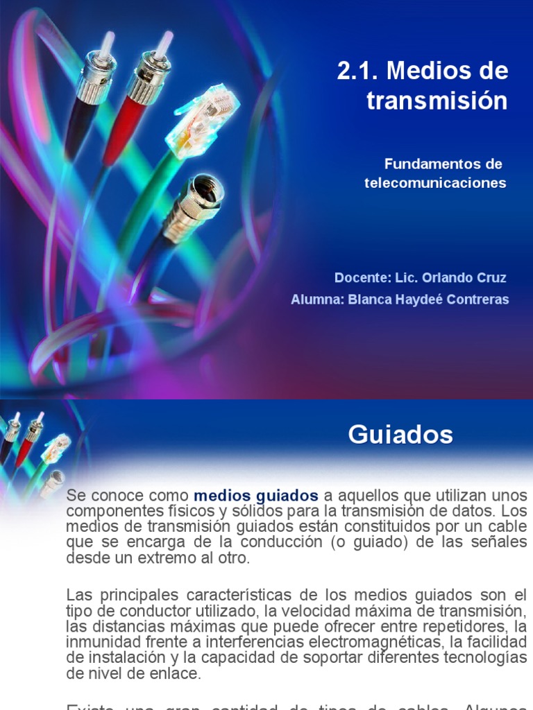 Medios de Transmisión en Telecomunicaciones | PDF | Fibra óptica
