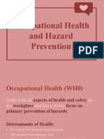 Occupational Health and Hazard Prevention