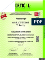 Certificado de Trabajo en Alturas - Oscar Acevedo