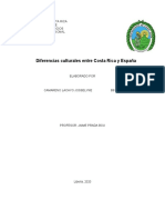 Ensayo de Diferencias Culturales Entre Costa Rica y España - Josselyne Camareno B61395