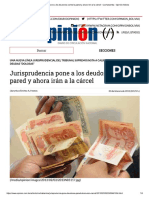 Jurisprudencia Pone A Los Deudores Cont... Cárcel - Cochabamba - Opinión Bolivia PDF