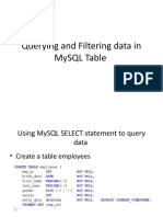 Querying and Filtering Data in Mysql Table