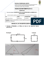 ACTIVIDAD DE MATEMÁTICA No 2 GRADO 8º