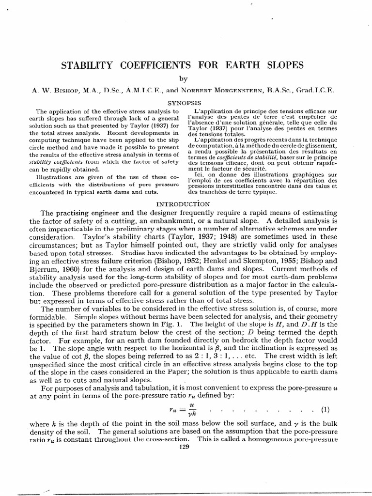 Stability Coefficients For Earth Slopes | PDF | Soil Mechanics ...