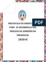 Protocolo Orientacion Admision No Presencial 2020-Ii