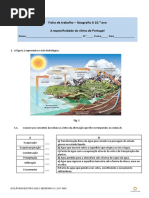 Geografia A 10 - Ficha de Trabalho - Recursos Hídricos 1