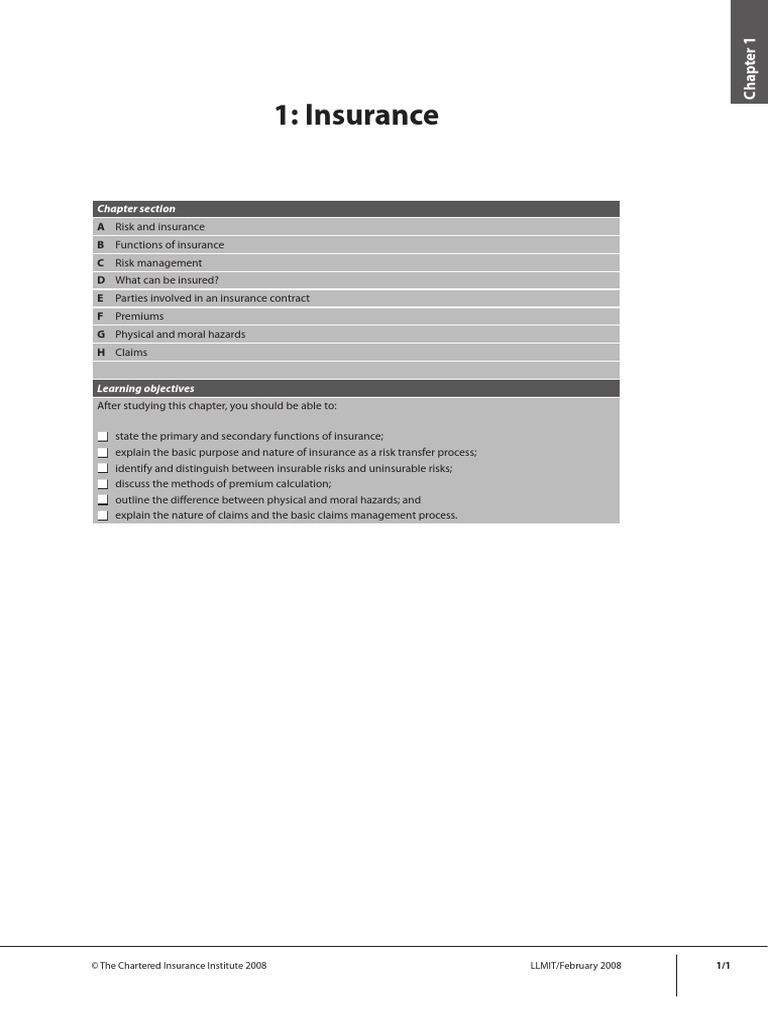 01 - LLMIT CH 1 Feb 08 | PDF | Insurance | Liability Insurance