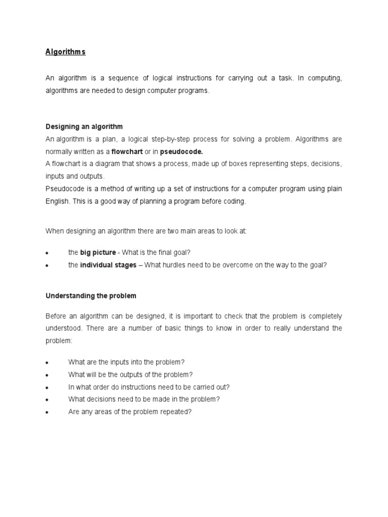 Algorithms: Designing An Algorithm | PDF | Algorithms | Computer Program