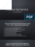 Ingles Tecnico Ii: Pc2 Actividad 1