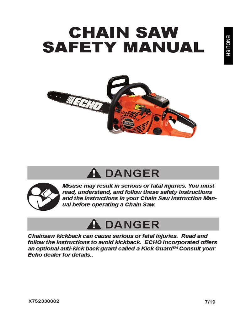 Chain Saw Safety Manual: Danger | PDF | Manufactured Goods | Nature