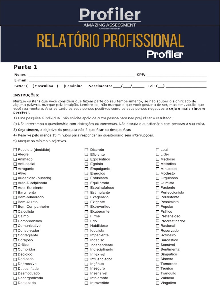 Formulario Profiler PDF | PDF