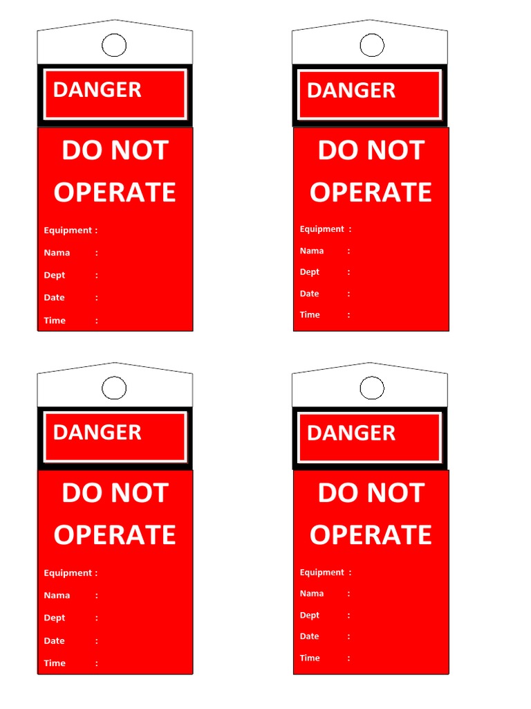 Equipment Operation Warning Notice | PDF