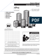 Water System Tank: Owner's Manual