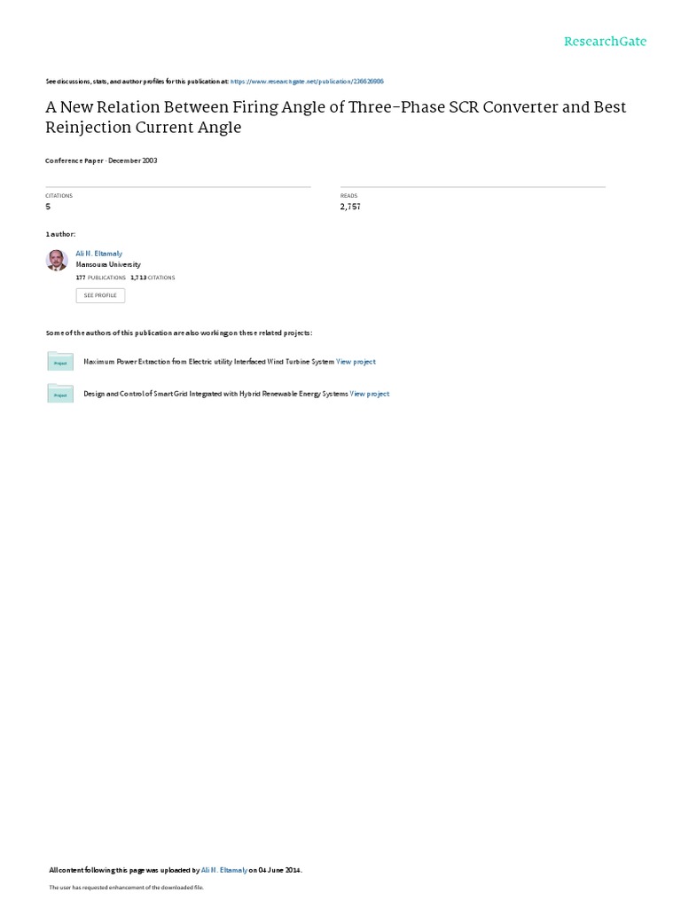 RELATION BETWEEN FIRING ANGLE OF THREEPHASE Rectifier PDF Power Inverter Power Electronics