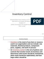 Inventory Control: Selected Slides From Jacobs Et Al, 9 Edition Edited, Annotated and Supplemented by Peter Jurkat