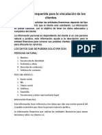 Información Requerida para La Vinculación de Los Clientes