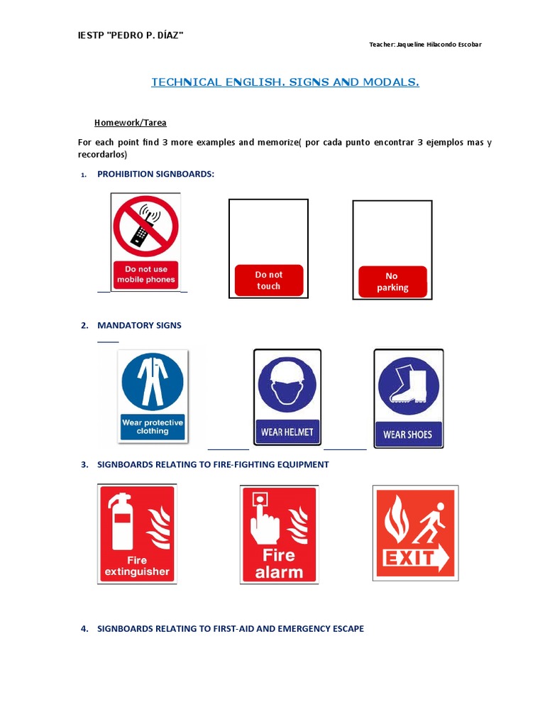 TECHNICAL ENGLISH Signs and Mod | PDF