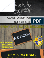 Class Orientation A.Y 2020-2021