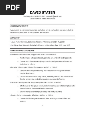 nursing resume