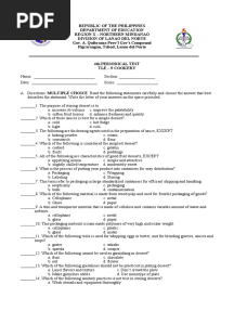 4th Periodical Test Tle 9