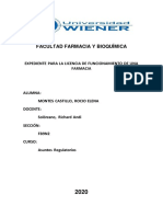 Expediente para Licencia de Funcionamiento de Una Farmacia