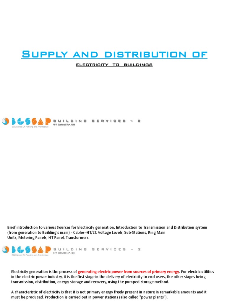 Electricity Supply and Distribution Overview | PDF | Power Station ...