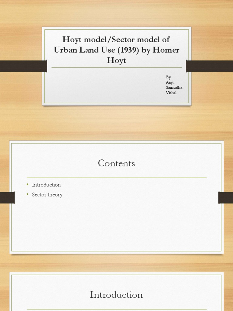 Hoyt Model/sector Model of Urban Land Use (1939) by Homer Hoyt PDF