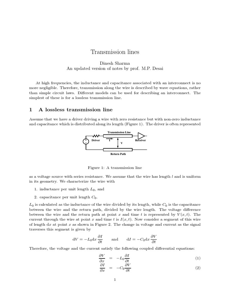 Understanding Lossless Transmission Lines | PDF | Transmission Line ...