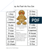 Gingerbread Sight Word Board