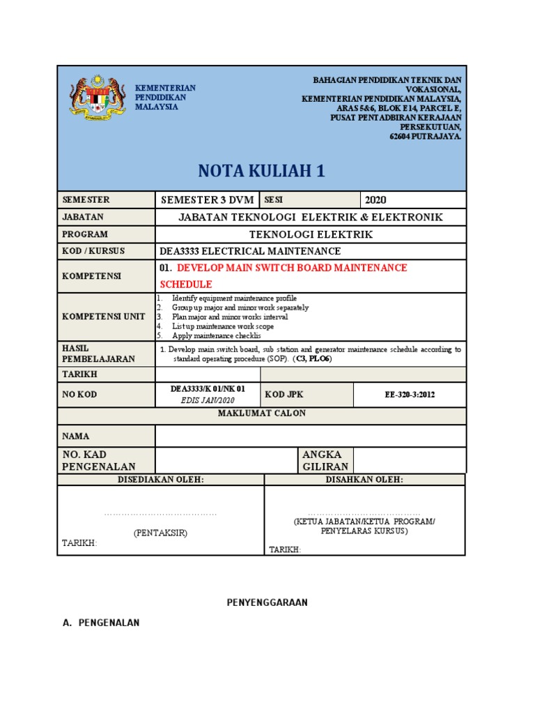 Nota Kuliah K1  PDF