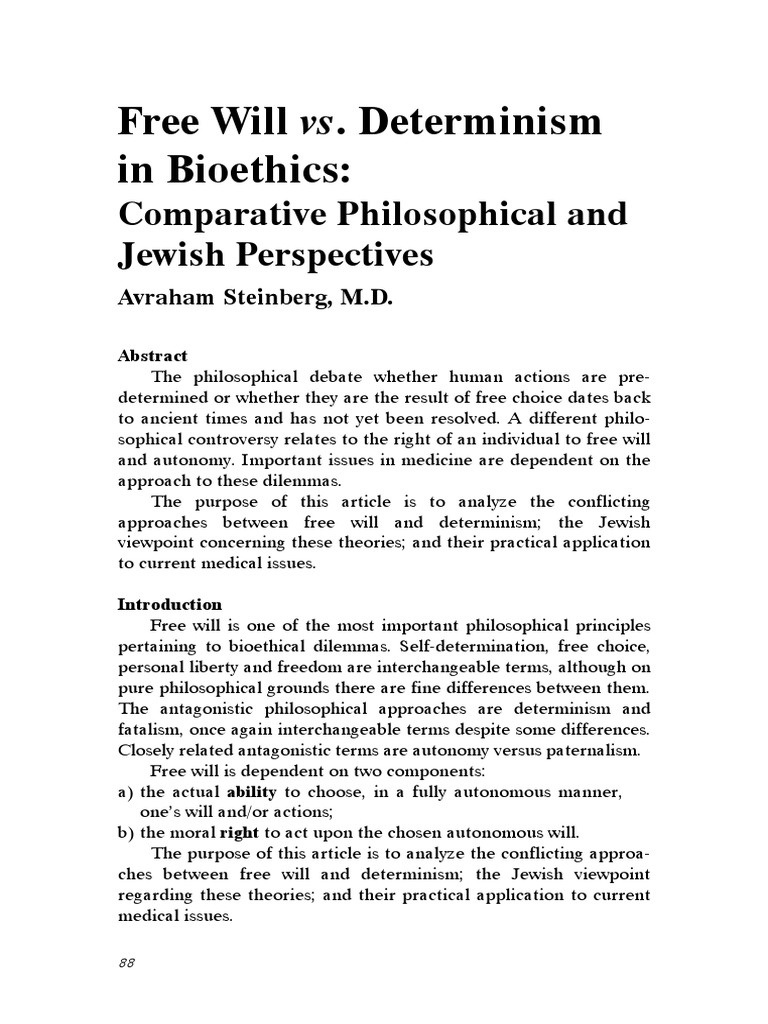 Free Will and Determinism in Bioethics | PDF | Autonomy | Free Will