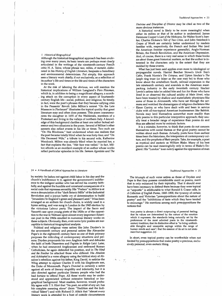 Historical-Biographical Literary Analysis | PDF | John Dryden | Poetry