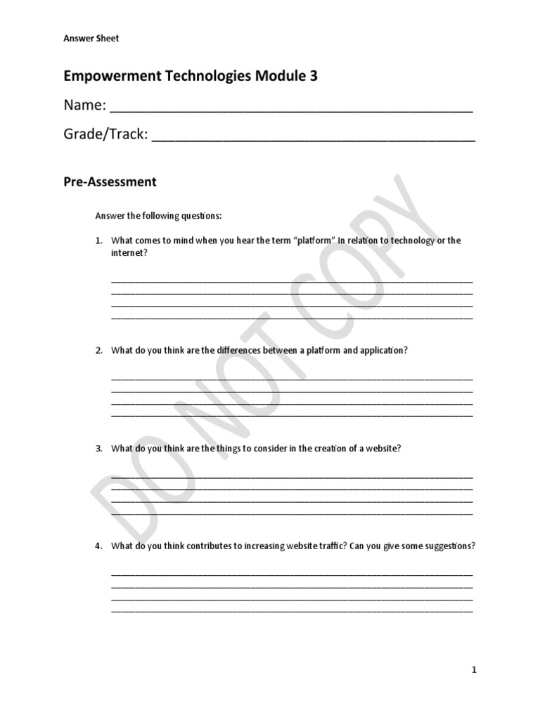 Module 3: Answer Sheet Design | PDF | Websites | Web Design